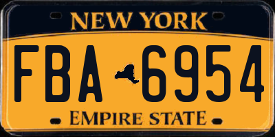 NY license plate FBA6954