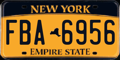 NY license plate FBA6956