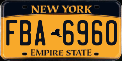 NY license plate FBA6960