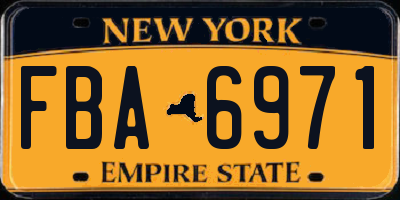 NY license plate FBA6971