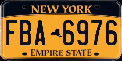 NY license plate FBA6976