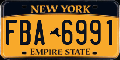 NY license plate FBA6991