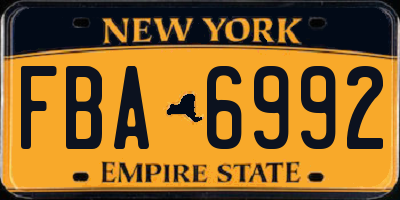 NY license plate FBA6992