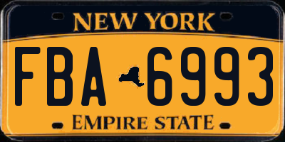 NY license plate FBA6993