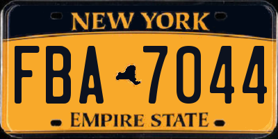 NY license plate FBA7044