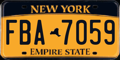 NY license plate FBA7059