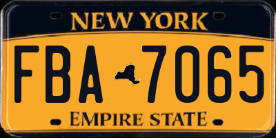 NY license plate FBA7065