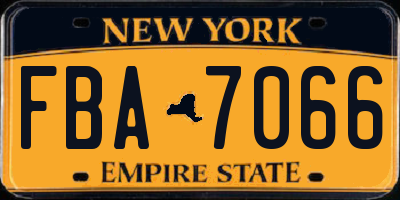 NY license plate FBA7066
