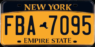 NY license plate FBA7095