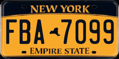 NY license plate FBA7099