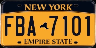 NY license plate FBA7101