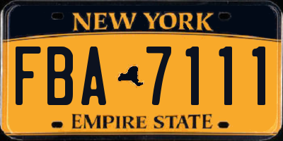 NY license plate FBA7111