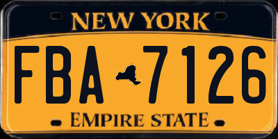 NY license plate FBA7126