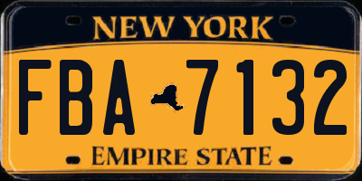 NY license plate FBA7132