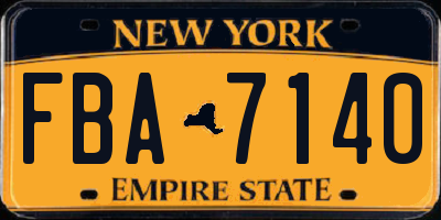 NY license plate FBA7140