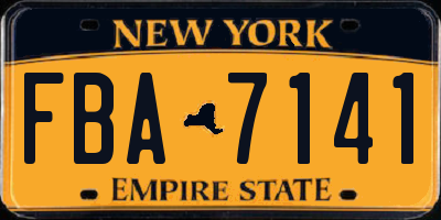 NY license plate FBA7141