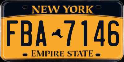 NY license plate FBA7146