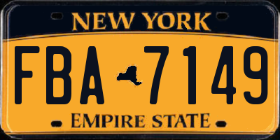 NY license plate FBA7149