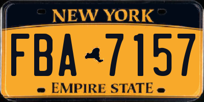 NY license plate FBA7157