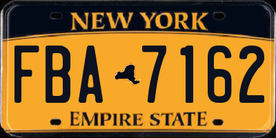 NY license plate FBA7162