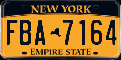 NY license plate FBA7164