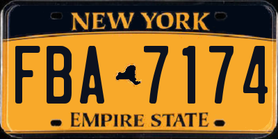 NY license plate FBA7174
