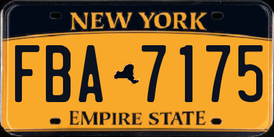 NY license plate FBA7175