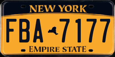NY license plate FBA7177