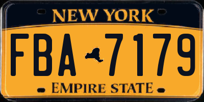 NY license plate FBA7179