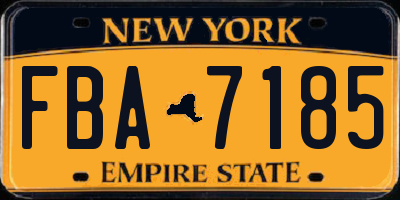 NY license plate FBA7185