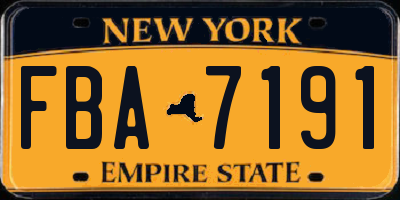NY license plate FBA7191
