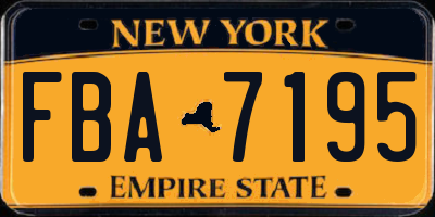 NY license plate FBA7195