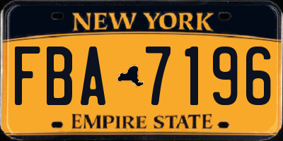 NY license plate FBA7196
