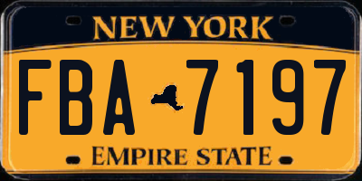 NY license plate FBA7197