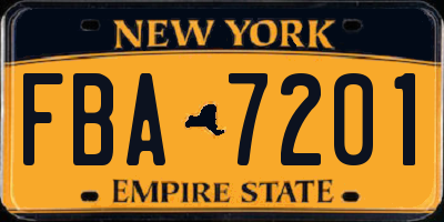 NY license plate FBA7201