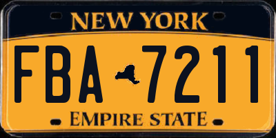 NY license plate FBA7211