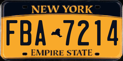NY license plate FBA7214