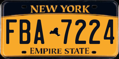 NY license plate FBA7224