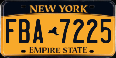 NY license plate FBA7225