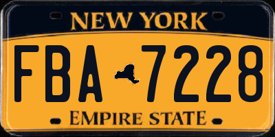 NY license plate FBA7228