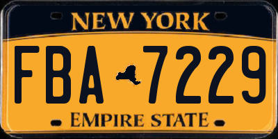 NY license plate FBA7229