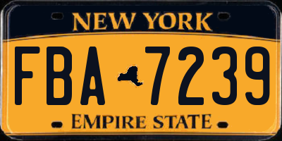 NY license plate FBA7239