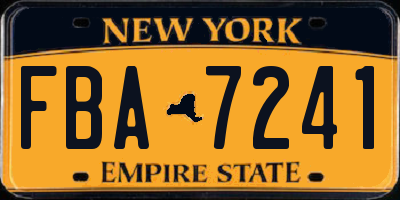 NY license plate FBA7241