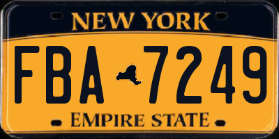 NY license plate FBA7249