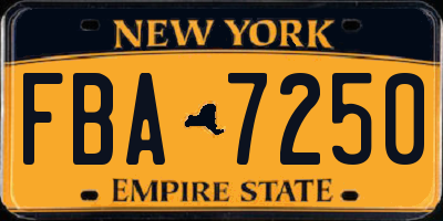 NY license plate FBA7250