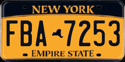 NY license plate FBA7253