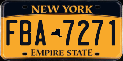 NY license plate FBA7271