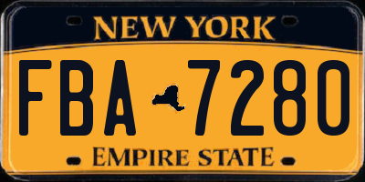 NY license plate FBA7280