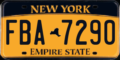 NY license plate FBA7290