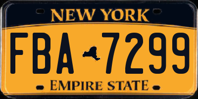 NY license plate FBA7299